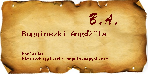 Bugyinszki Angéla névjegykártya